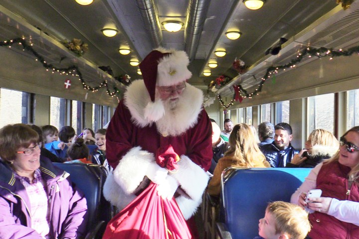 a group of people standing in front of a crowd