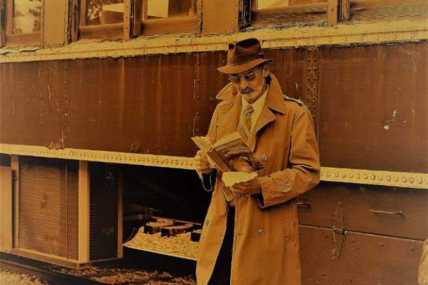 a person standing in front of a building