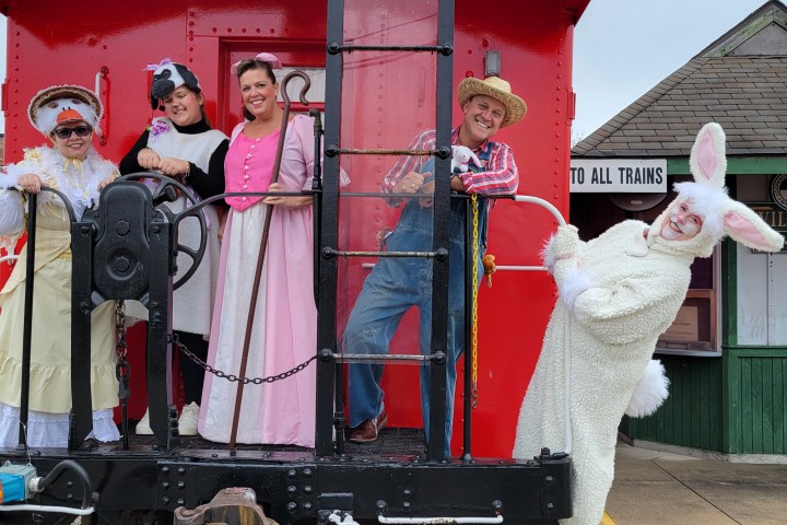 a person standing in front of a building